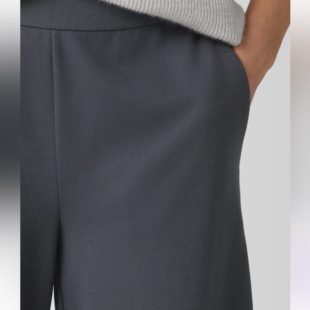 Eileen Fisher Lightweight Ponte Wide-Leg Pants in “ebony” - Picture 4 of 12